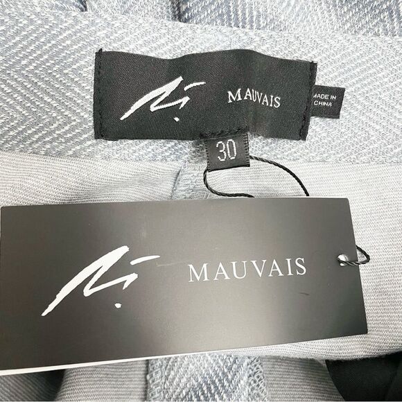 NWT Mauvais Zig Zag 8” Smart Shorts in Blue Gray Herringbone Men’s Size 30 NEW - Picture 7 of 10
